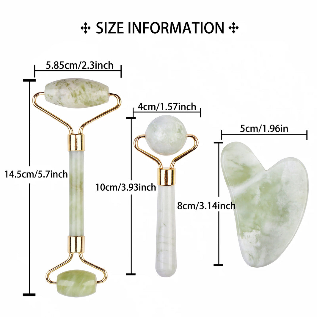 Natural Face Jade Roller Gua Sha Scraper Massager for Neck Body Guasha Eye Massage Face Slimming Therapy Beauty Skincare Tool