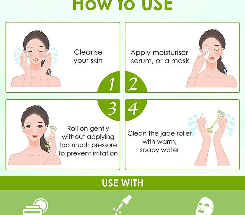 Natural Face Jade Roller Gua Sha Scraper Massager for Neck Body Guasha Eye Massage Face Slimming Therapy Beauty Skincare Tool