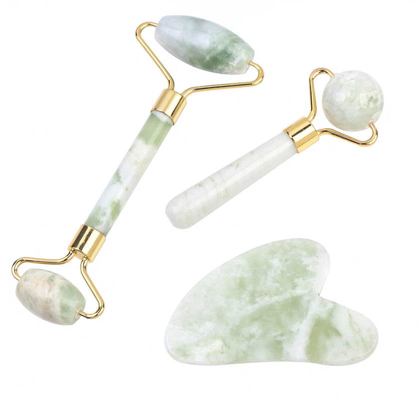 Natural Face Jade Roller Gua Sha Scraper Massager for Neck Body Guasha Eye Massage Face Slimming Therapy Beauty Skincare Tool