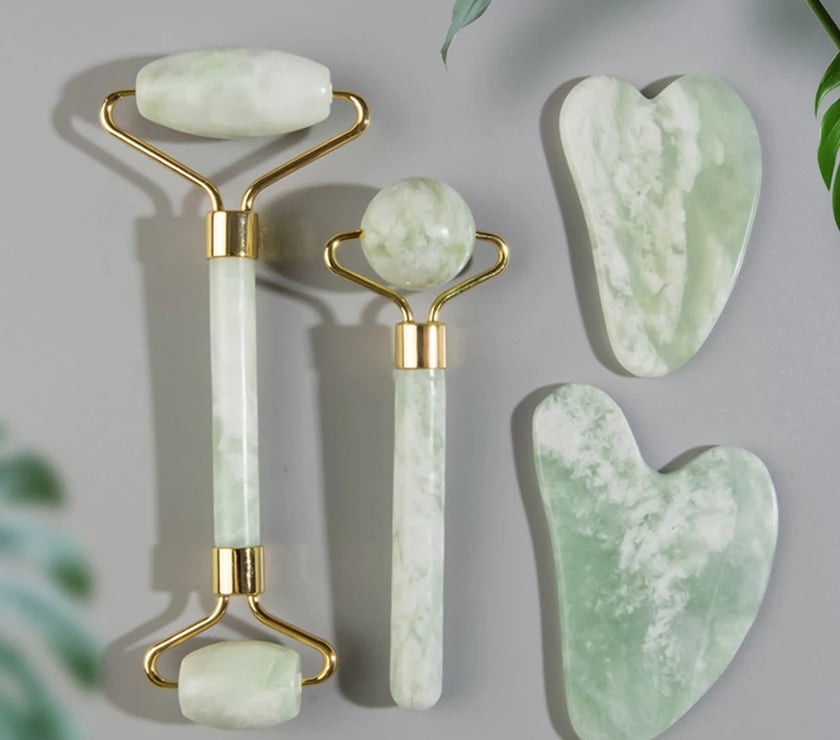 Natural Face Jade Roller Gua Sha Scraper Massager for Neck Body Guasha Eye Massage Face Slimming Therapy Beauty Skincare Tool