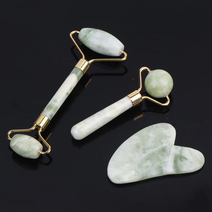 Natural Face Jade Roller Gua Sha Scraper Massager for Neck Body Guasha Eye Massage Face Slimming Therapy Beauty Skincare Tool