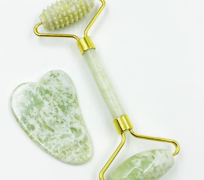 Natural Face Jade Roller Gua Sha Scraper Massager for Neck Body Guasha Eye Massage Face Slimming Therapy Beauty Skincare Tool