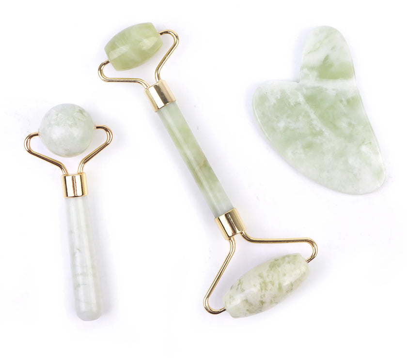 Natural Face Jade Roller Gua Sha Scraper Massager for Neck Body Guasha Eye Massage Face Slimming Therapy Beauty Skincare Tool