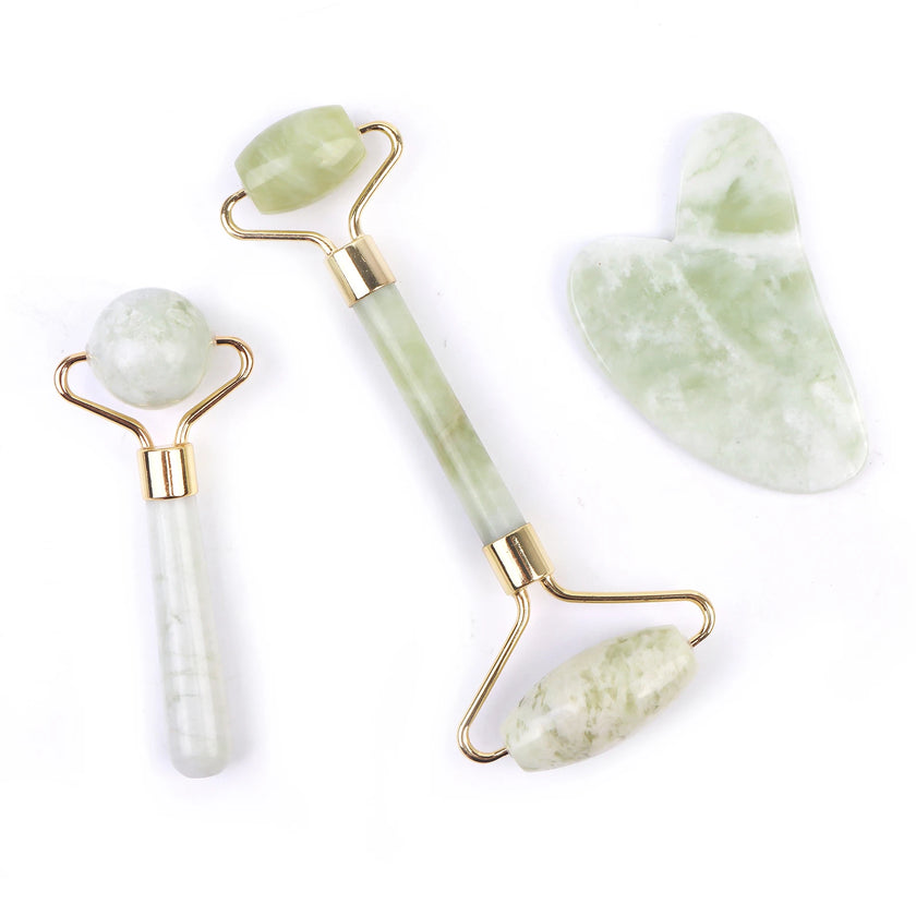 Natural Face Jade Roller Gua Sha Scraper Massager for Neck Body Guasha Eye Massage Face Slimming Therapy Beauty Skincare Tool