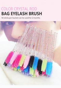 200pcs Makeup Brushes Disposable Eyelash Eyebrow Brush Crystal Handle Mascara Wand Applicator Eye Lashes Eyelash Extension Tool