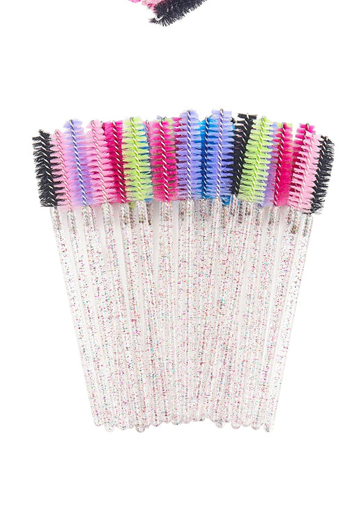 200pcs Makeup Brushes Disposable Eyelash Eyebrow Brush Crystal Handle Mascara Wand Applicator Eye Lashes Eyelash Extension Tool