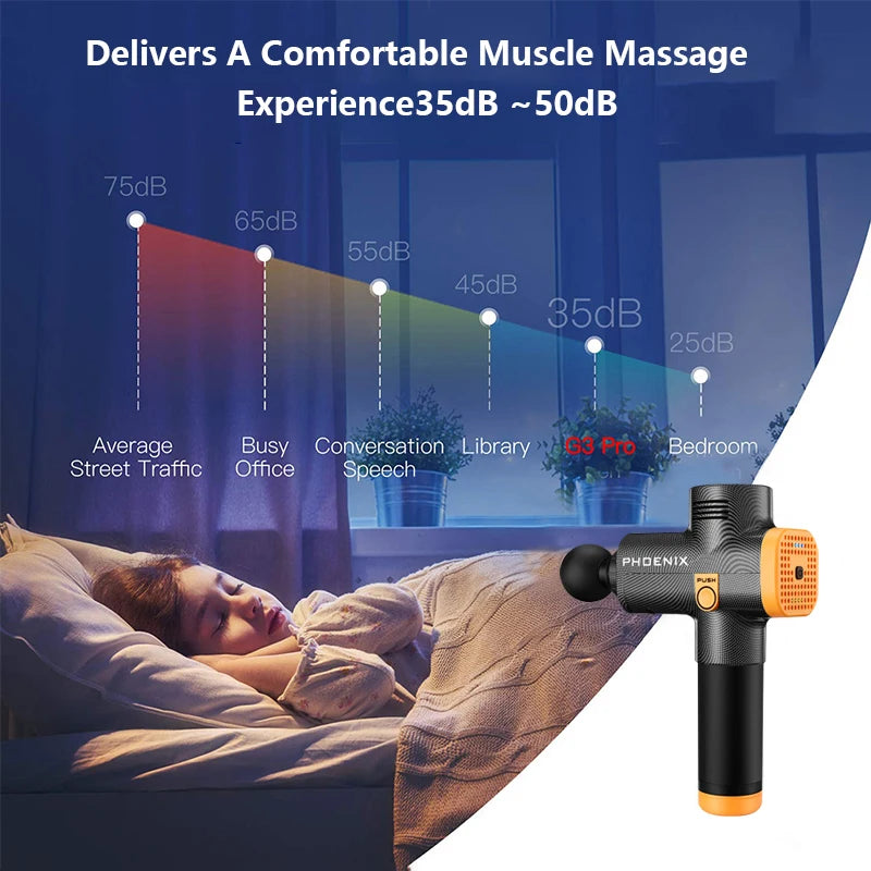 Phoenix A2 Massage Gun Muscle Relaxation Deep Tissue Massager Dynamic Vibrator Back Portable Handheld Display Fascia Gun Massage