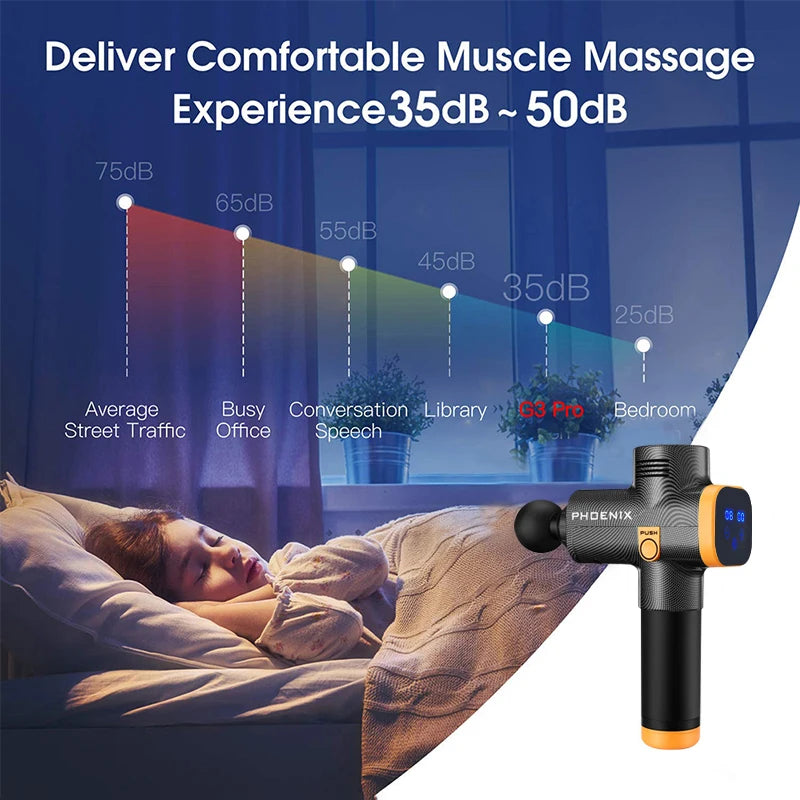 Phoenix A2 Massage Gun Muscle Relaxation Deep Tissue Massager Dynamic Vibrator Back Portable Handheld Display Fascia Gun Massage