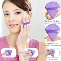 12pcs  purple flocking powder puff, large, medium and small powder puff Air cushion makeup egg set, both wet and dry, suitable