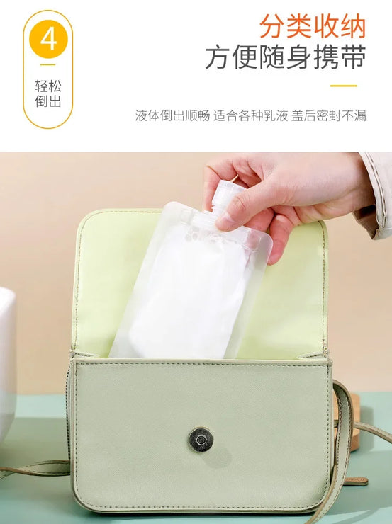 30/50/100ml Refillable Packaging Bags Travel Essentials Lotion Cosmetics Shampoo Shower Gel Portable Bags Makeup Fluid Bottles