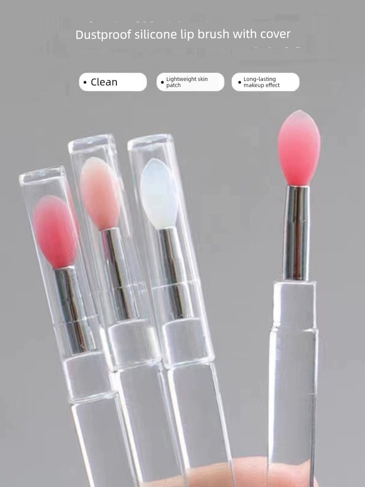 Sequin Portable Concealer Silicone Lip Brush with Lid