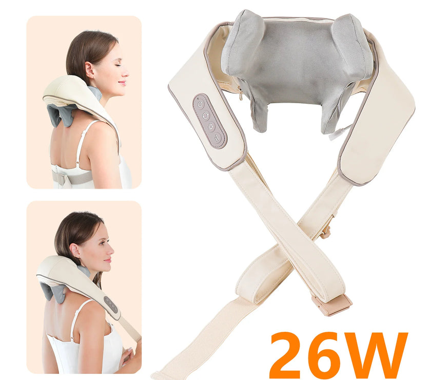 Foreverlily 26W Neck And Shoulder Massager Wireless Shoulder And Back Kneading Massage Shawl Trapezius Neck Cervical masajeador