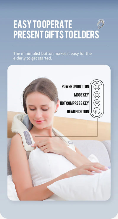 Foreverlily 26W Neck And Shoulder Massager Wireless Shoulder And Back Kneading Massage Shawl Trapezius Neck Cervical masajeador