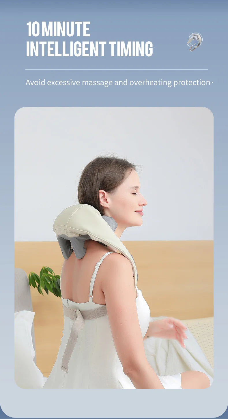 Foreverlily 26W Neck And Shoulder Massager Wireless Shoulder And Back Kneading Massage Shawl Trapezius Neck Cervical masajeador