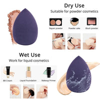 12pcs  purple flocking powder puff, large, medium and small powder puff Air cushion makeup egg set, both wet and dry, suitable