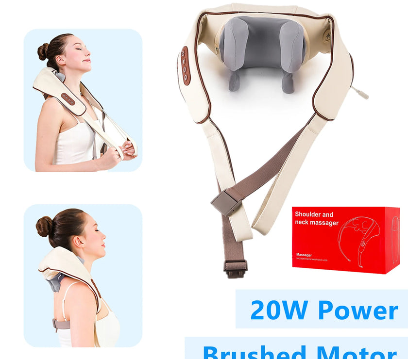 Foreverlily 26W Neck And Shoulder Massager Wireless Shoulder And Back Kneading Massage Shawl Trapezius Neck Cervical masajeador