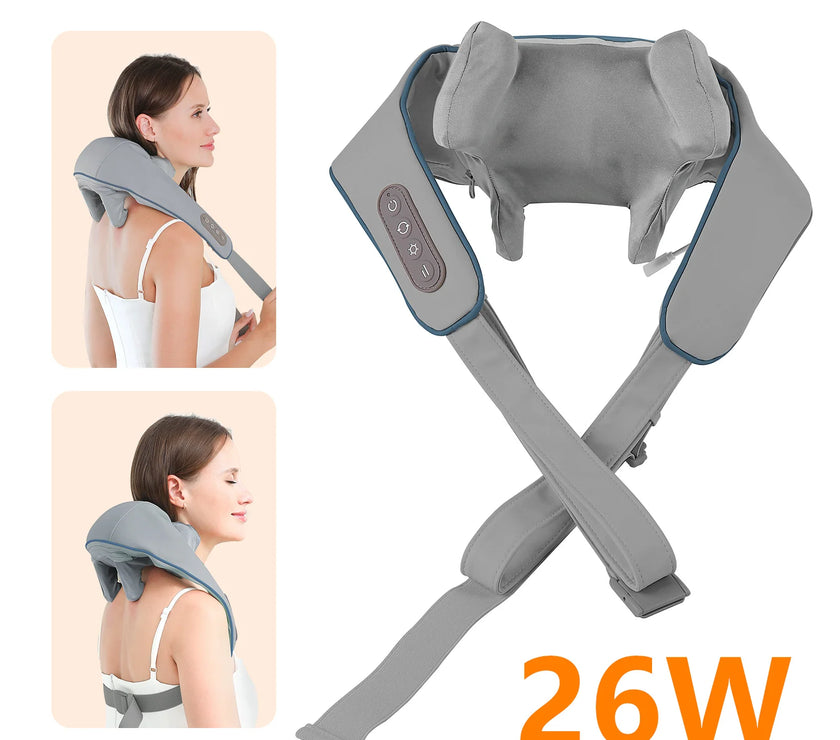 Foreverlily 26W Neck And Shoulder Massager Wireless Shoulder And Back Kneading Massage Shawl Trapezius Neck Cervical masajeador