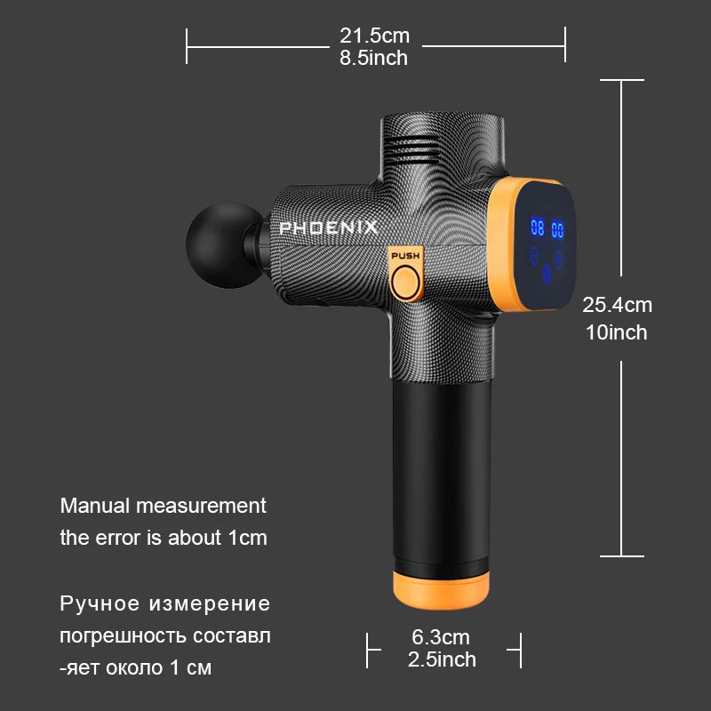 Phoenix A2 Massage Gun Muscle Relaxation Deep Tissue Massager Dynamic Vibrator Back Portable Handheld Display Fascia Gun Massage