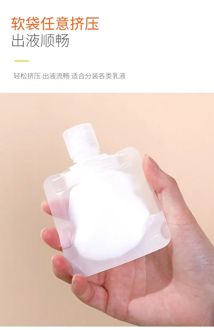 30/50/100ml Refillable Packaging Bags Travel Essentials Lotion Cosmetics Shampoo Shower Gel Portable Bags Makeup Fluid Bottles