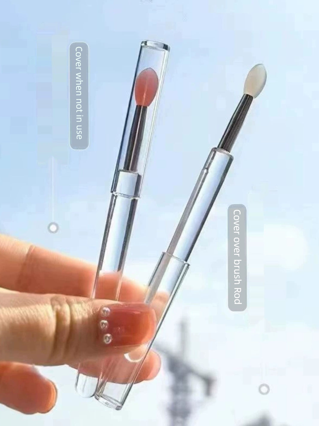 Sequin Portable Concealer Silicone Lip Brush with Lid